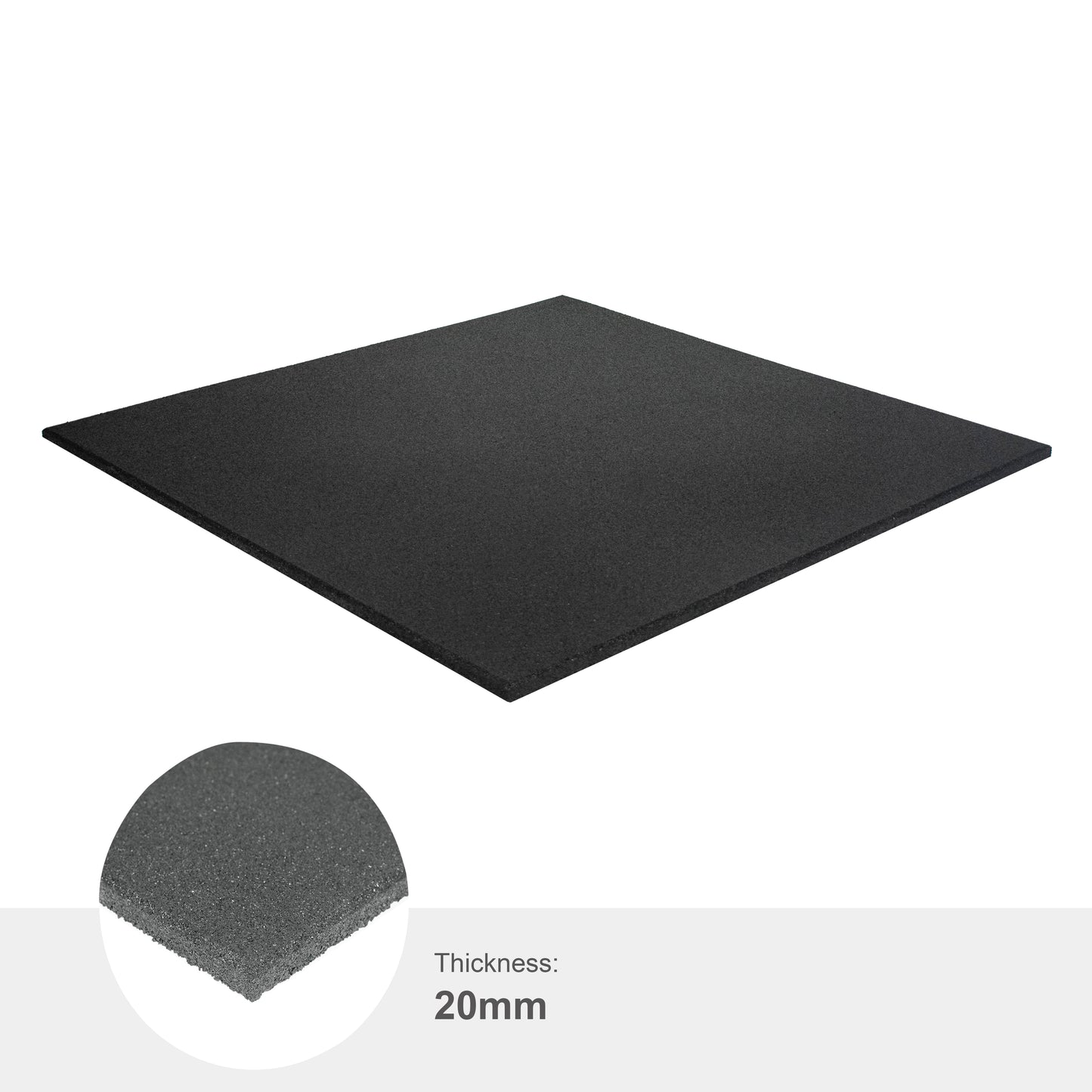 Essential Tile - Black - 15mm (1m x 1m)